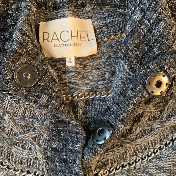 Rachel Roy Gray Cardigan with Chain Details - Picture 7 of 14